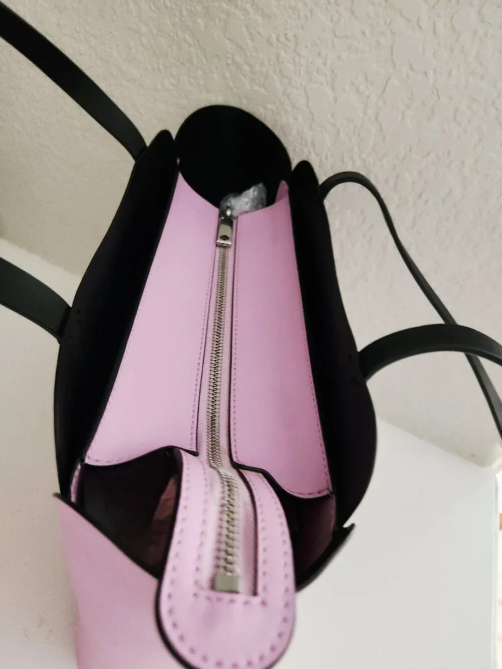 New Kate Spade NY Purple & Black Leather Shoulder Bag Satchel Purse